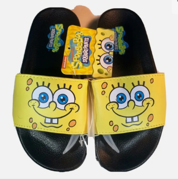 đSpongebob Squarepants Slip On Slides Sandals Size 2/3 - Picture 1 of 1